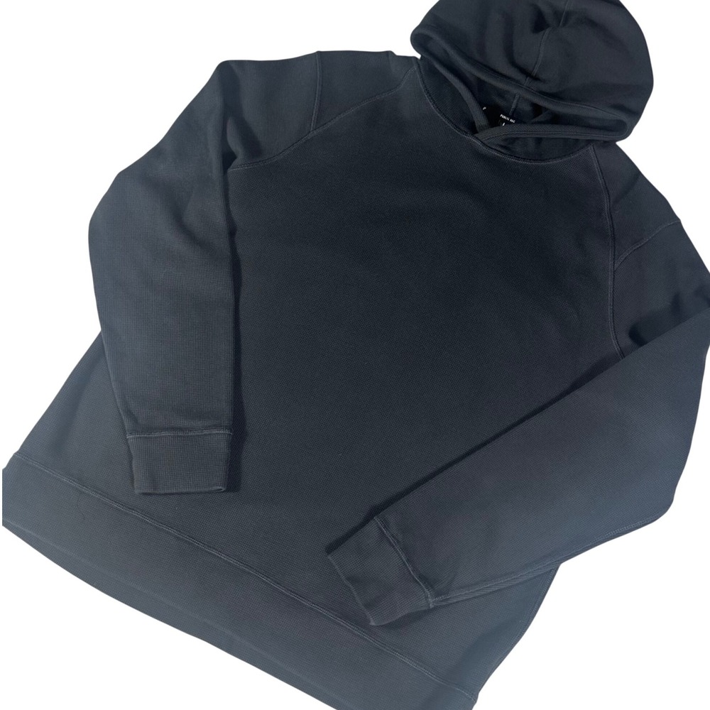 Public Rec Hoodie Mens Large Black Waffle Knit Raglan Sleeve Pullover